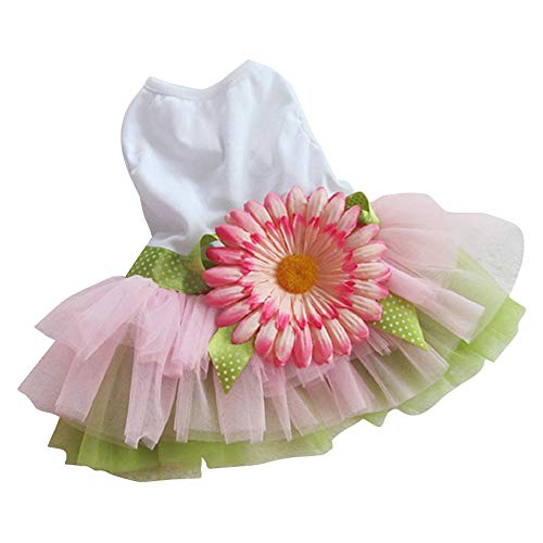 Fossrn Ropa Perro Pequeño Princesa Vestido de Gasa tutú con Falda para Mascota Gato