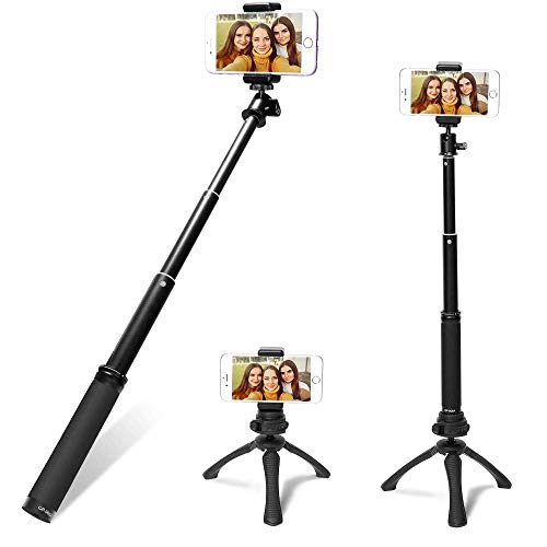 Fotopro Palo Selfie para Gopro, Selfie Stick con Mini Trípode, Monopié con Control Remoto Bluetooth para iPhone, Samsung Galaxy，Huawei，Xiaomi