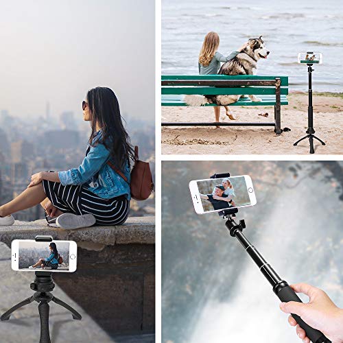 Fotopro Palo Selfie para Gopro, Selfie Stick con Mini Trípode, Monopié con Control Remoto Bluetooth para iPhone, Samsung Galaxy，Huawei，Xiaomi