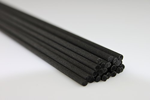 Frandy House - Varillas difusoras de aceites esenciales, de fibra, de repuesto, 30 unidades, 30 x 0,3 cm, negro, 12 x 0.12 inches