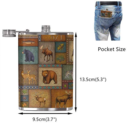 Frasco para licor 8 oz a prueba de fugas de acero inoxidable con bolsillo para petaca, tapa para bebidas discretas de alcohol, whisky, ron y vodka,