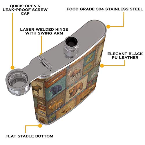 Frasco para licor 8 oz a prueba de fugas de acero inoxidable con bolsillo para petaca, tapa para bebidas discretas de alcohol, whisky, ron y vodka,