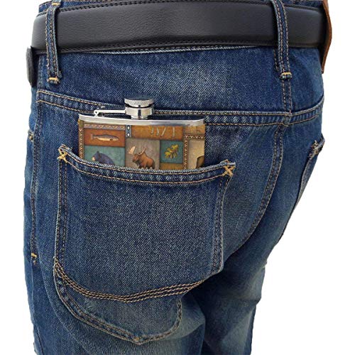 Frasco para licor 8 oz a prueba de fugas de acero inoxidable con bolsillo para petaca, tapa para bebidas discretas de alcohol, whisky, ron y vodka,