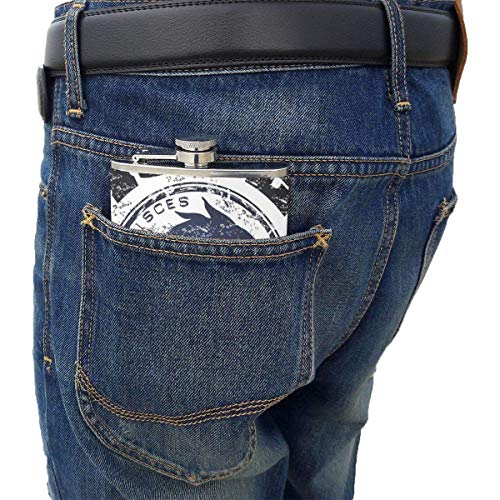 Frascos para beber para alcohol, Piscis, petaca de acero inoxidable de 8 oz para licor para hombres