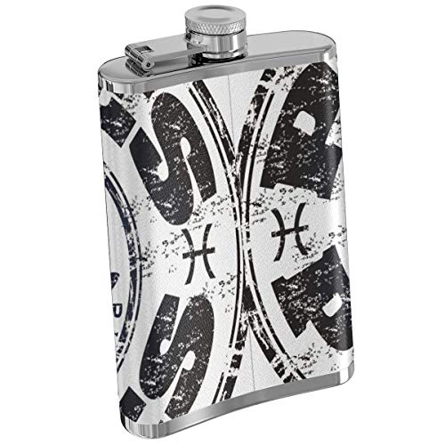 Frascos para beber para alcohol, Piscis, petaca de acero inoxidable de 8 oz para licor para hombres