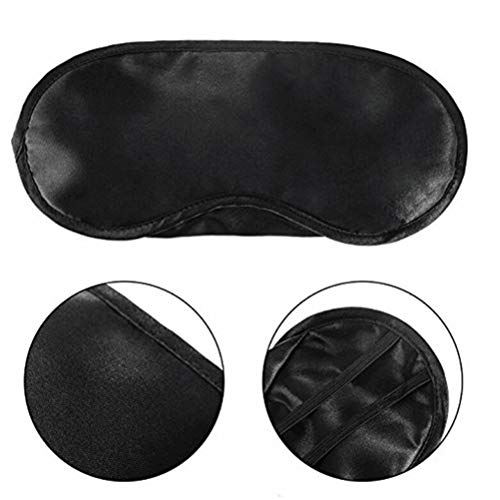 Frcolor 10pcs Poliéster Máscara para dormir Blindfold Portátil Sombreado Eyepatch Eyeshade Eye Cover (Negro)