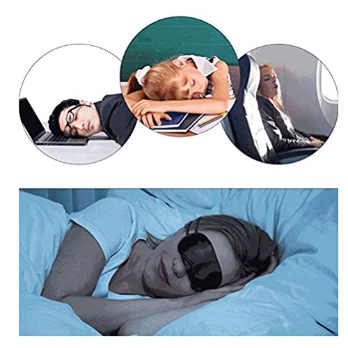 Frcolor 10pcs Poliéster Máscara para dormir Blindfold Portátil Sombreado Eyepatch Eyeshade Eye Cover (Negro)