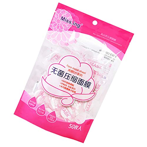 FRCOLOR 50Pcs Cubierta Facial Comprimida Hoja de Cubierta Facial Desechable Hoja de Loción Facial Papel de Belleza Diy Hidratante Suave Mascarilla Nutritiva Hidratante (Color Aleatorio)