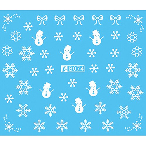 Frcolor 5pcs de uñas de arte pegatinas Navidad nieve de uñas de arte pegatinas pegatinas decoración diseño de copo de nieve
