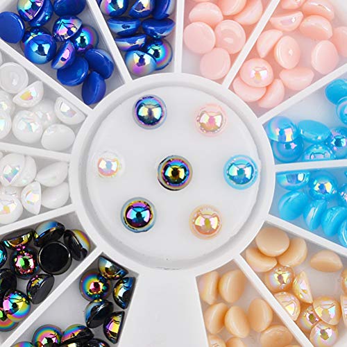 FRCOLOR Decoración 3D Lazo Cristal Colores Perla Bolas Pegatina de Navidad de Metal para Adorno de Arte de Uñas Artesanía 4Pcs