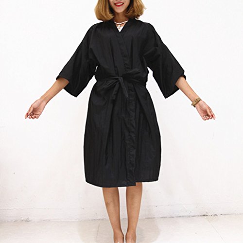 Frcolor Vestidos de peluquería para salón de peluquería estilo Kimono, negro