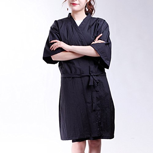 Frcolor Vestidos de peluquería para salón de peluquería estilo Kimono, negro