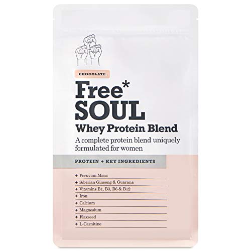 Free Soul Proteína Whey en Polvo Mujer/Whey Protein | 80% Con Ingredientes Naturales para la Nutrición, Equilibrio Hormonal, Mental y Energético | sin Gluten o Soja | 600g Chocolate