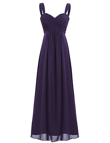 Freebily Vestido Elegante de Boda Fiesta Cóctel para Mujer Dama de Honor Vestido Largo Verano Morado Oscuro 34