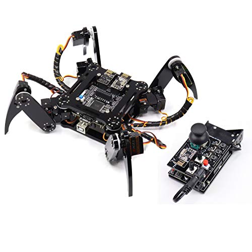 Freenove Quadruped Robot Kit with Remote (Compatible with Arduino IDE Raspberry Pi OS), App Remote Control, Walking Crawling Twisting Spider Servo Stem Project