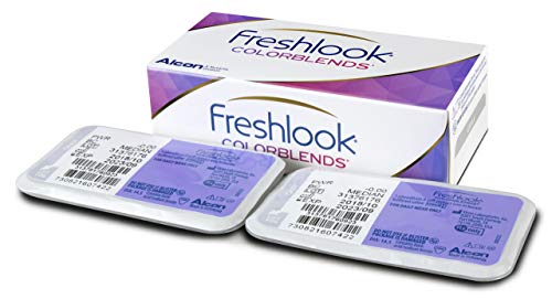 Freshlook Colorblends - Lentes de contacto de color neutras mensuales (R 8.6 / D 14.5 / 0 Diop. / Color Gris Acero), Pack de 2 uds.