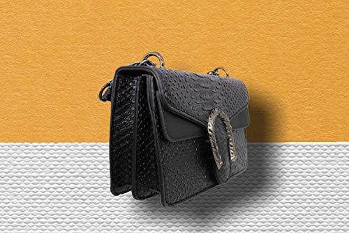 Fridays - Bolso bandolera para mujer, aspecto de piel sintética, color Negro, talla Medium