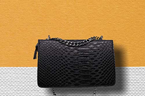 Fridays - Bolso bandolera para mujer, aspecto de piel sintética, color Negro, talla Medium