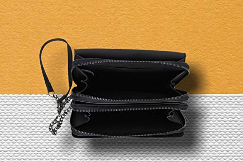 Fridays - Bolso bandolera para mujer, aspecto de piel sintética, color Negro, talla Medium