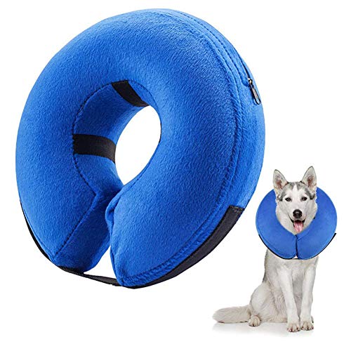 Frifer Collar Hinchable de recuperación de petaca de protección Ajustable Cono de cicatrización Confortable para Perro y Gato, L (COU: 42-55cm / 16.6-21.6in)