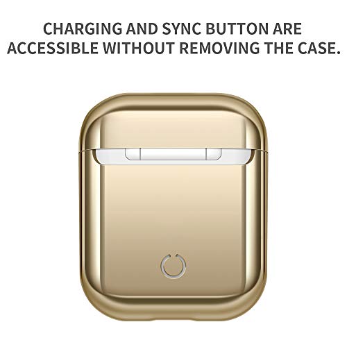 FRTMA Compatible with Apple Airpods Case PC Protective Cover & Anti-Lost Lanyard Apple Airpods 1st Gen Accessories Kits(Champagne Gold)