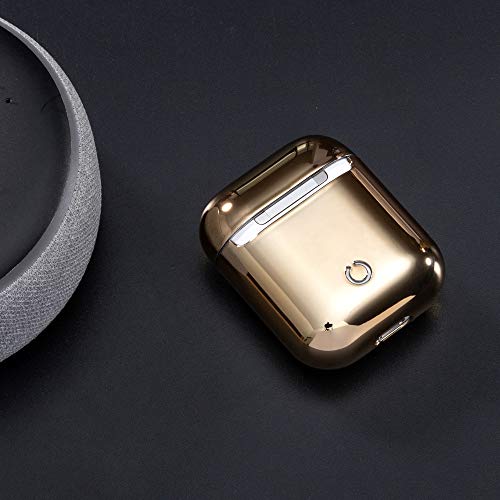 FRTMA Compatible with Apple Airpods Case PC Protective Cover & Anti-Lost Lanyard Apple Airpods 1st Gen Accessories Kits(Champagne Gold)
