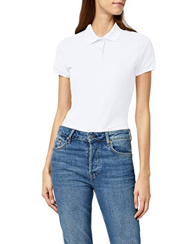 Fruit of the Loom 65/35 Lady fit, Polo Mujer, Blanco (White), XL (Talla fabricante: XL)