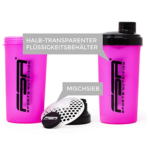FSA Nutrition - Shaker de 700 ml - sin BPA - Rosa
