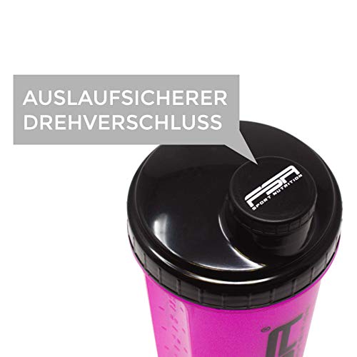 FSA Nutrition - Shaker de 700 ml - sin BPA - Rosa