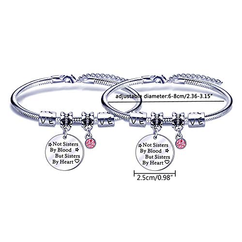 fuhuaxi 2 unids/Set Hermanas Pulseras Regalo de joyería para Hermanas Amigos cumpleaños Navidad graduación Regalos