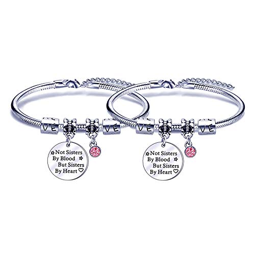 fuhuaxi 2 unids/Set Hermanas Pulseras Regalo de joyería para Hermanas Amigos cumpleaños Navidad graduación Regalos