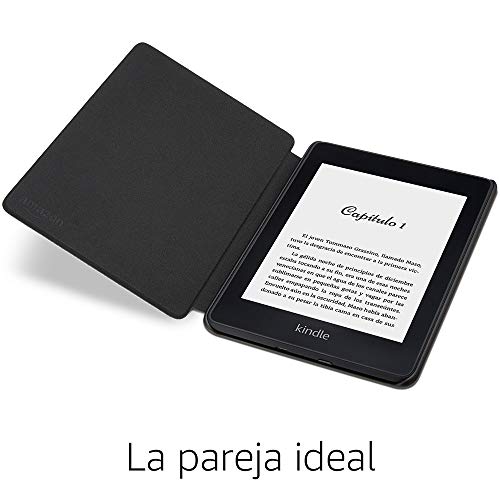 Funda Amazon de cuero para Kindle Paperwhite (10.ª generación - modelo de 2018), Negro