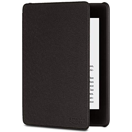 Funda Amazon de cuero para Kindle Paperwhite (10.ª generación - modelo de 2018), Negro