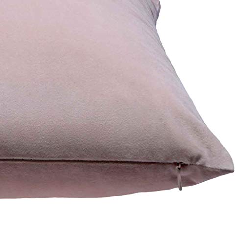 Funda cojín Velvet 100% poliéster, Color Rosa. Terciopelo Liso, Un básico Ideal 45x45 cm.