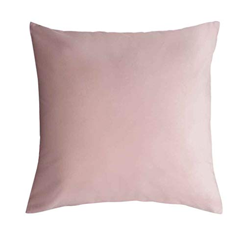 Funda cojín Velvet 100% poliéster, Color Rosa. Terciopelo Liso, Un básico Ideal 45x45 cm.