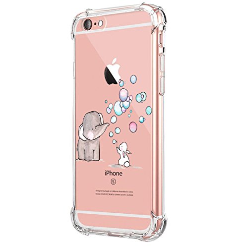 Funda Compatible con iPhone 6 6S Carcasa Silicona Transparente Protector TPU Airbag Anti-Choque Ultra-Delgado Case para Teléfono Apple iPhone 6/6S Caso Caja (iPhone 6/6S, Elefante 01)
