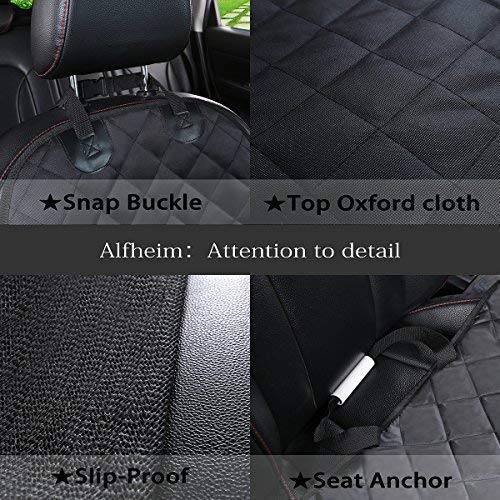 funda de asiento vehicular adaptable al animal mascota, la funda de asiento anti-desgaste Alfheim adaptable al animal mascota, montada en los asientos de fila delantera vehicular, está equipada con la ancla de fijación, la funda de asiento con fondo de ca