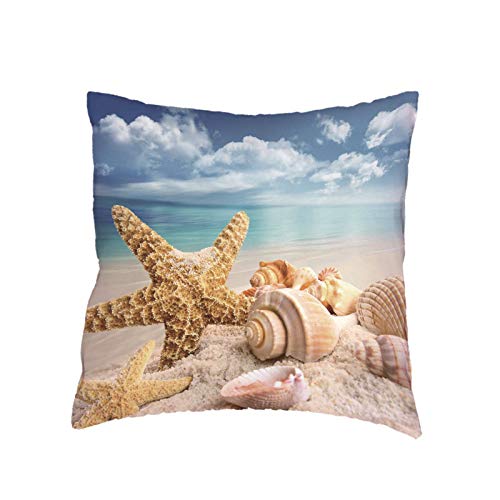 Funda De Cojín Estilo Marinero Juego De 4 Piezas Conchas Hawaianas Sombreros De Mar Decoración De Playa Asientos Al Aire Libre Fundas De Almohada