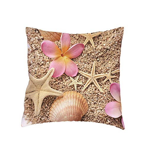 Funda De Cojín Estilo Marinero Juego De 4 Piezas Conchas Hawaianas Sombreros De Mar Decoración De Playa Asientos Al Aire Libre Fundas De Almohada