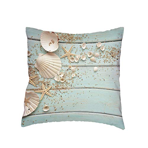 Funda De Cojín Estilo Marinero Juego De 4 Piezas Conchas Hawaianas Sombreros De Mar Decoración De Playa Asientos Al Aire Libre Fundas De Almohada