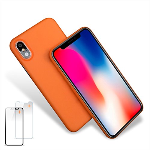 Funda iPhone X,Ultra Delgada y Minimalista y ligera ,Funda iPhone X Ultra Delgada, iPhone X Funda delgada con pantalla de cristal templado gratis Protector [NO LOGO en la carcasa del móvil]
