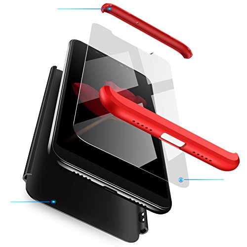 Funda Xiaomi Redmi Note 8 Funda Carcasa Silicona Cover Caso Xiaomi Redmi Note 8 Fundas Negro Rojo 3 3 in 1 Smartphones Accesorios Vidrio Templado Protector Xiaomi Redmi Note 8 Carcasa
