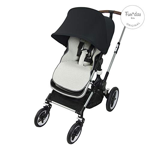 Fundas BCN ® F184/0393 - Colchoneta para Silla de Paseo Bugaboo Fox ® Cubre Arneses Incluidos - Colección Kodak Stripes