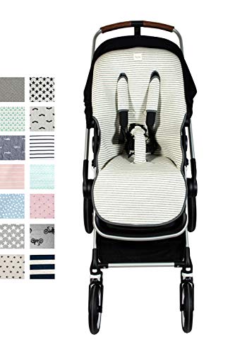 Fundas BCN ® F184/0393 - Colchoneta para Silla de Paseo Bugaboo Fox ® Cubre Arneses Incluidos - Colección Kodak Stripes
