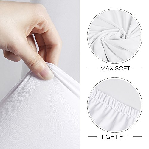 Fundas para sillas Pack de 4 Fundas sillas Comedor Fundas elásticas, Cubiertas para sillas,bielástico Extraíble Funda, Muy fácil de Limpiar, Duradera (Paquete de 4, Blanco)