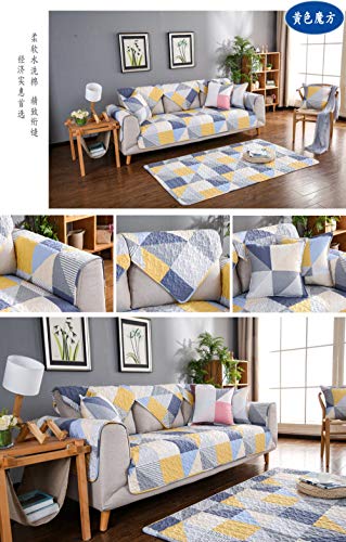 Fundas Sofa Chaise,forro de sofa forma de L,Funda de sofá antideslizante para sofá de tela/sofá de cuero,fundas de sofá de algodón para mascotas,perros,gatos,sofá en forma de L-amarillo_El 110 * 160c