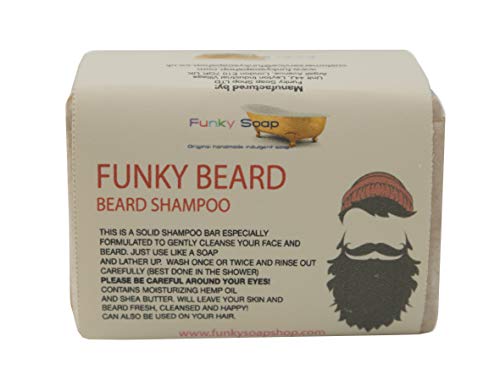 Funky Soap Barba & Cuerpo, Champú 100% Natural Hecho a Mano, 1 Barra de 120g