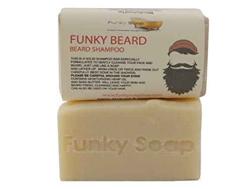 Funky Soap Barba & Cuerpo, Champú 100% Natural Hecho a Mano, 1 Barra de 120g