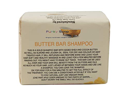Funky Soap Champú Sólido de Mantequilla, 100% Natural Artesanal, 1 Barra de 120G
