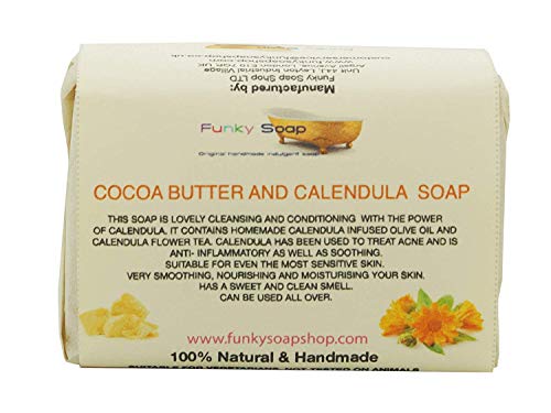 Funky Soap Manteca de Cacao & Calendula Soap 100% Natural Artesanal, 1 Barrita de 120g